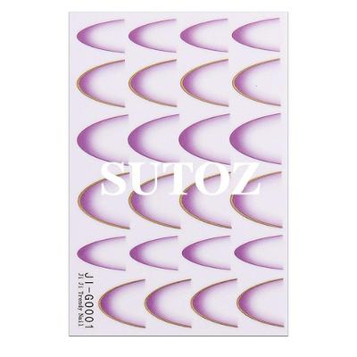 Adesivo de Unhas Ji-g0 para Nail Art Linha Francesa 3D Gradiente Azul Rosa Roxo Verde OEM