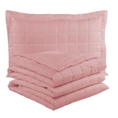 Cobre Leito Soft Rosé Solteiro 2 Peças 100% Poliéster Matelado Liso-Sólido Rosê