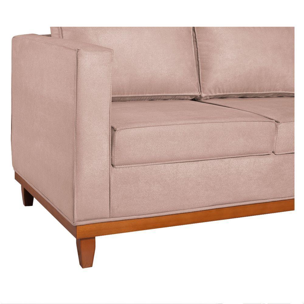 Sofá 2 E 3 Lugares Europa 180cm Suede - Doce Sonho Móveis Rosê - 3
