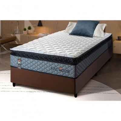 Cama Box Espuma Chicago Solteirão 96x203 Cinza King House