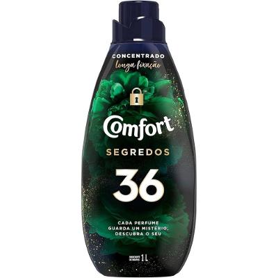 Amaciante de Roupas Concentrado Segredos 36 1L com Fragrância Sofisticada Comfort