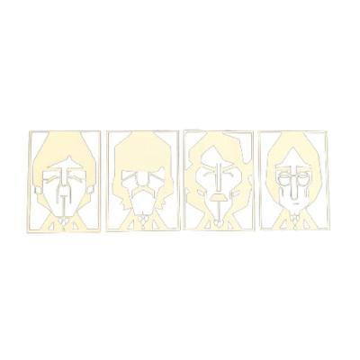 Caricatura Decorativa os Beatles 8 X 11 cm em MDF 3MM com Design Moderno Branco Trovarelli Móveis