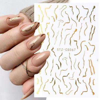 Adesivo de Unhas stz-c para Decoração Francesa 3D Gradiente Azul Rosa Roxo Verde OEM