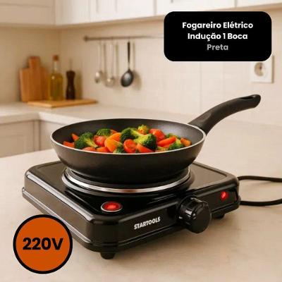 Fogão Elétrico Portátil por Indução Startools 1 Boca 1000W com Controle de Temperatura 220V