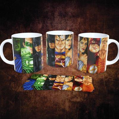 Caneca de Porcelana 325ML DC Comics Estampa 12 Vermelho Apta para Micro-ondas Outras Marcas