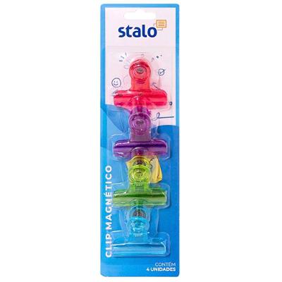Clip Metálico Magnético Stalo Colorido 4 Unidades 50 X 44 X 33mm