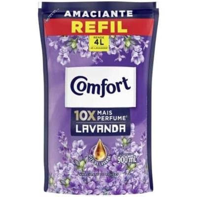 Amaciante de Roupas Concentrado Lavanda Refil 900ML com Óleo Essencial Comfort
