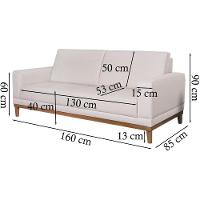 Sofa 2 Lugares 160 Cm Crons Linho Bege Vazzano Bege - 7