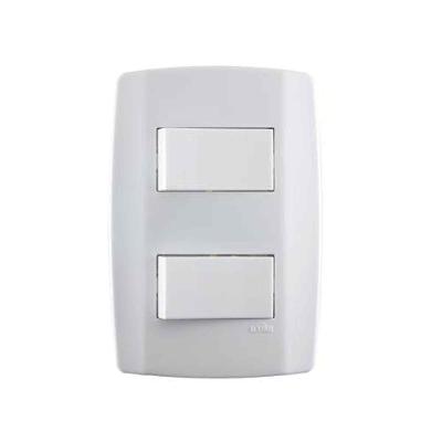 Conjunto 2 Interruptores Simples Linha Slim para Comando de Luz Ilumi Materiais Elétricos