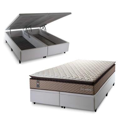 Cama Box Baú Atlanta Espuma D45 193x203 Bege King House
