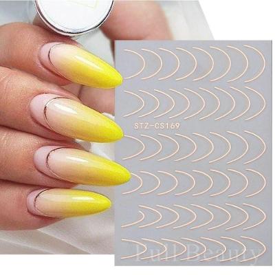 Adesivo de Unhas Stz-C para Francesinha em Gradiente Azul Rosa Roxo Verde Oem