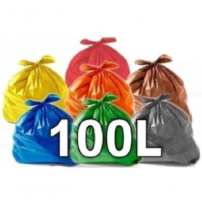 Sacos de Lixo 100L Coloridos Reforçados 100UN para Descarte de Resíduos Uso Geral Higipack