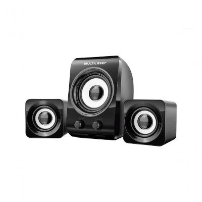 Caixa de Som Multimídia 2.1 SP172 8W+3W RMS com Conector P2 3,5 mm Preto