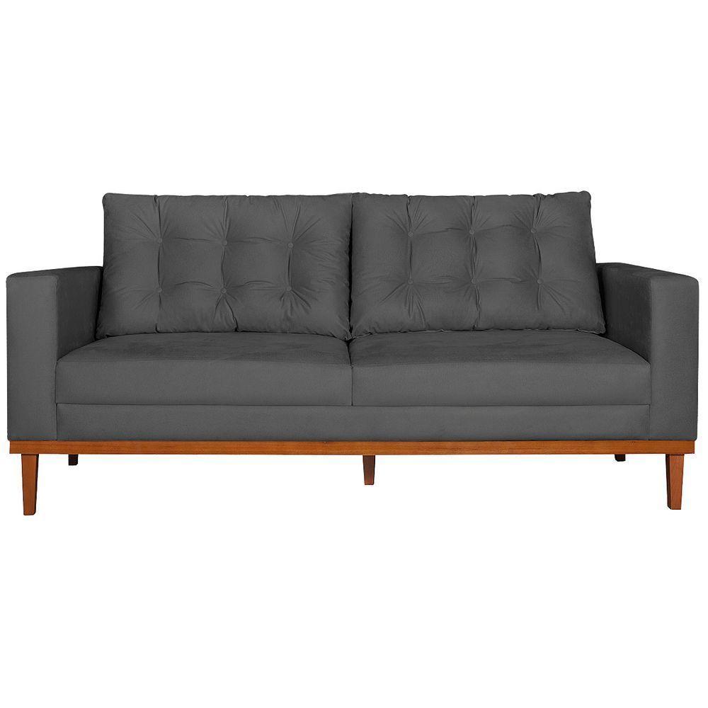 Sofá 2 Lugares Dubai Linho - Doce Sonho Móveis Chumbo - 6