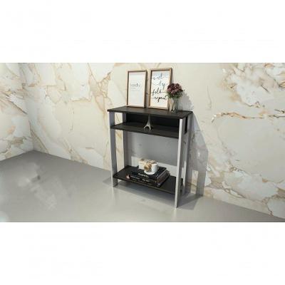 Mesa de Apoio Aparador para Impressora em MDF 15mm 60cm Branco e Preto Progetatti Movelaria