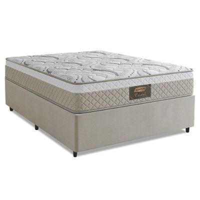 Cama Box Casal Cristal Molas Ensacadas 138x188x61cm Bege