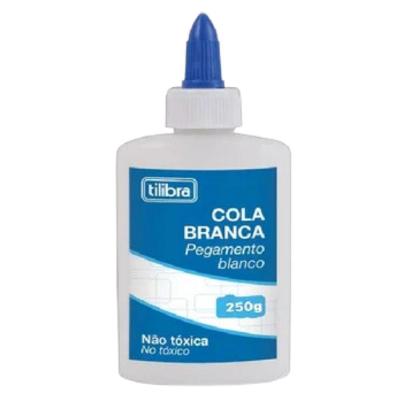 Cola Branca Escolar Tilibra 250G Atóxica com Secagem Rápida para Diversos Materiais Branco
