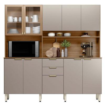 Kit Cozinha Compacta 10 Portas 2 Gavetas Ruby Amêndola/nude