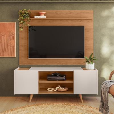 Painel Para Tv Maia Com Rack River Freijó/off White Colibri Móveis