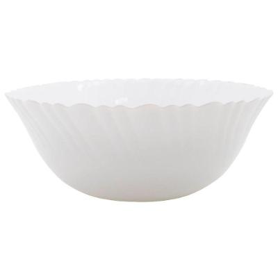 Kit 10 Saladeira Tigela Branca 700ml De Vidro Opalino 17,5cm