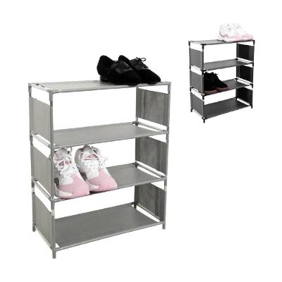 Sapateira Estante Multiuso 6136 Organizador 4 Prateleiras para Tênis Brinquedos Roupas Branco