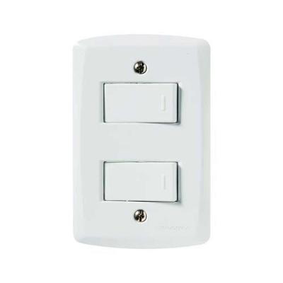 Conjunto 2 Interruptores Simples 10A Lux2 com Parafusos Branco Tramontina