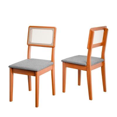 Conjunto De 2 Cadeiras De Jantar Santiago Em Tecido Boucle Cinamomo/grafite Boucle Cinamomo/grafite Boucle
