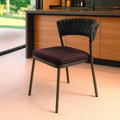 Cadeira Nice Alumínio Tricô Náutico Gourmet Acesse Móveis Preto/marrom