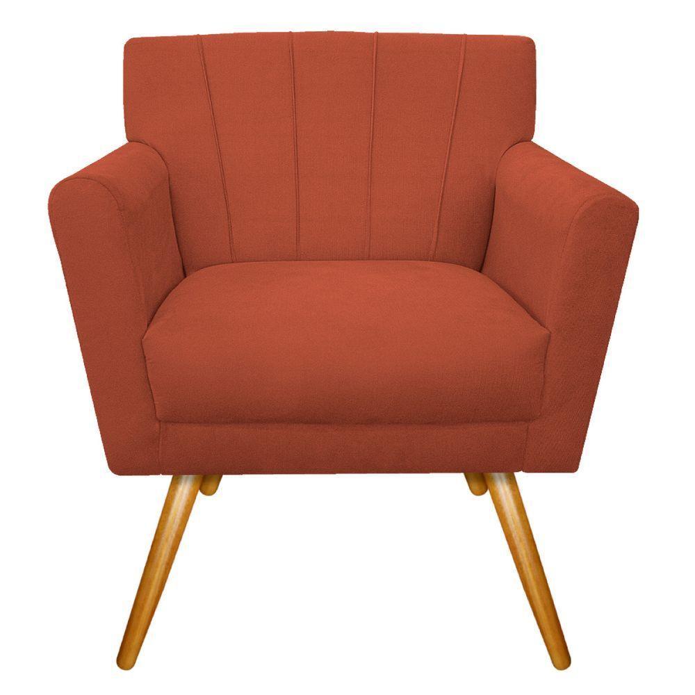 Kit Diva Recamier Vanessa 185Cm Lado Esquerdo E 02 Poltronas Laura Suede - Amarena Móveis Terracota - 6