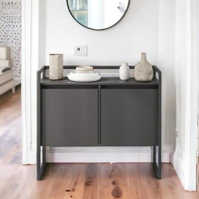 Buffet Junior Industrial 2 Portas Industrial Preto - Preto Preto