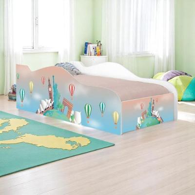 Cama Carro Fun Adesivada Volta Ao Mundo Solteiro