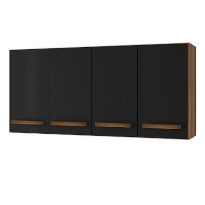 Armario Aereo 4p 120 Cm Mara Savana Preto Mobbs Savana Preto
