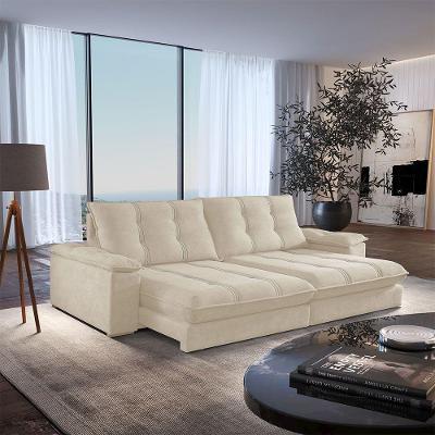 Sofá Dublin 02 Módulos De 80cm Br25cm Meu Sofá Online A294 Linho Creme