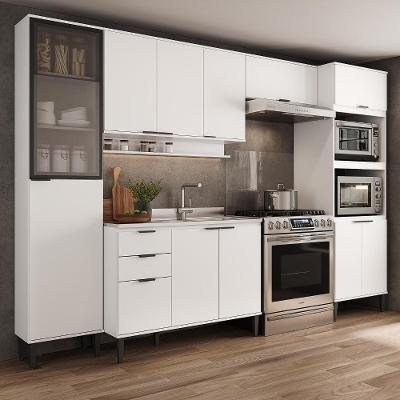 Armário de Cozinha Completa C Balcão Miami City MDP 320 cm Branco