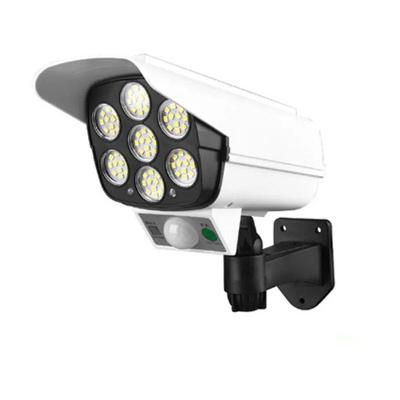 Luminaria Solar Camera Falsa Sensor Presença Kit 12 Uni 77 Leds 3 Funçoes Detecta Movimento Iluminaçao Segurança
