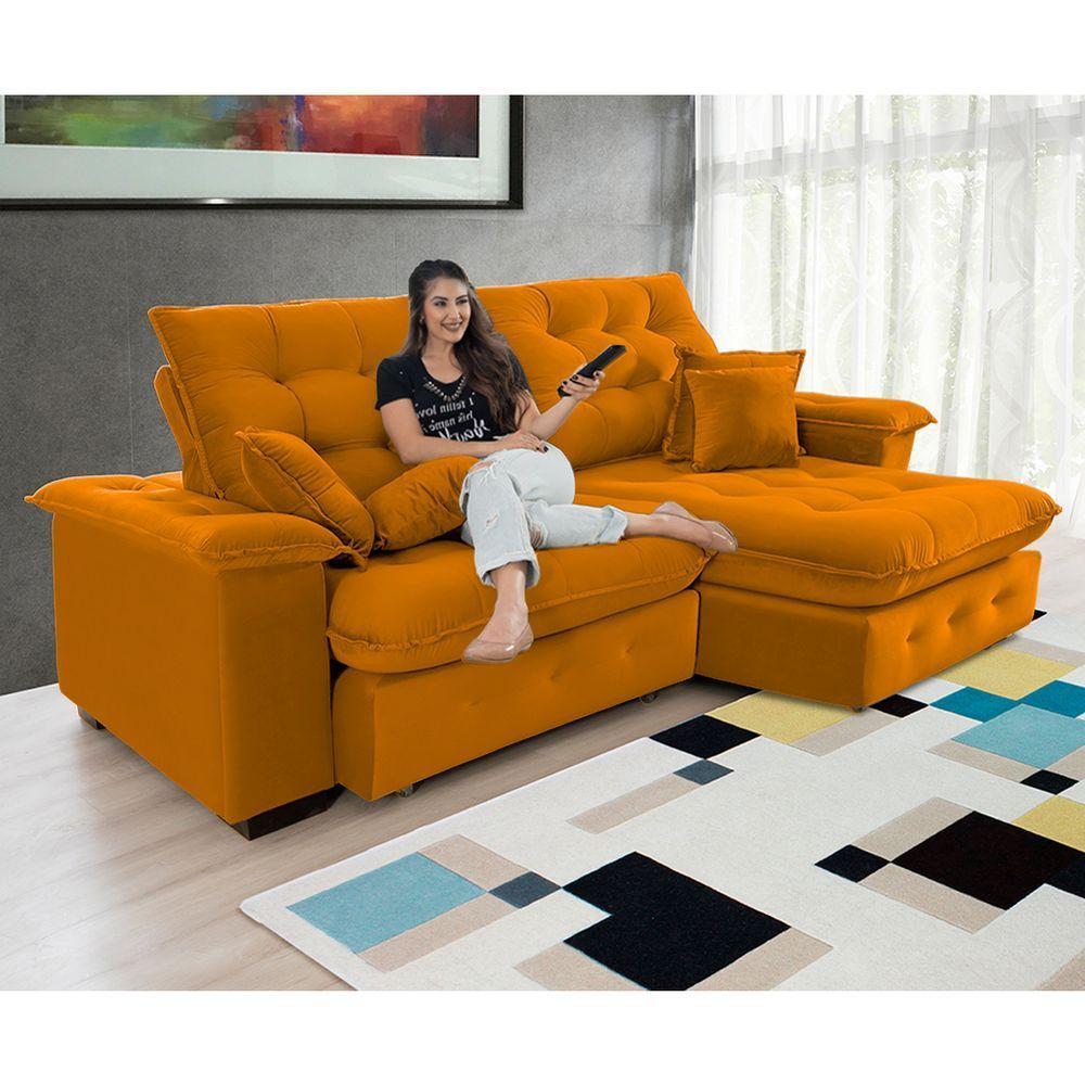 Sofá Coliseu 2.00m Retrátil E Reclinável Super Pillow - Terra - 4