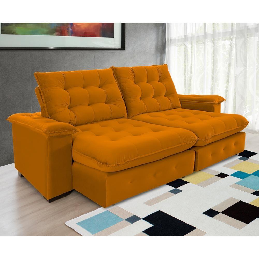 Sofá Coliseu 2.00m Retrátil E Reclinável Super Pillow - Terra - 5