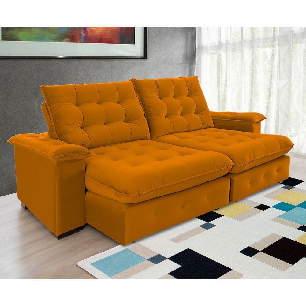 Sofá Coliseu 2.00m Retrátil E Reclinável Super Pillow - Terra - 6