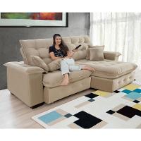 Sofá Coliseu 2.30m Retrátil E Reclinável Super Pillow - Bege - 5