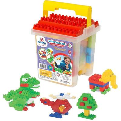 Mercoblocks 110 Peças - Blocos Didáticos Menino - Merco Toys