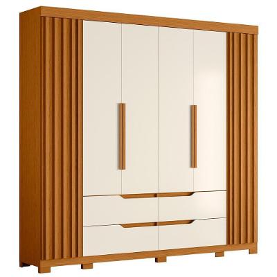 Guarda Roupa Casal Doble 6 Portas 4 Gavetas Cinamomo-off White MDP