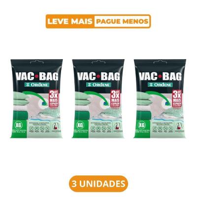 Kit 3 Sacos a Vácuo Organizador Vac Bag Extragrande 80CM X 1M Transparente Ordene
