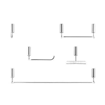 Kit de Acessórios para Banheiro Idea com 5 Peças em Metal Cromado Prata Docol