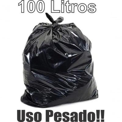 Saco de Lixo 100 Litros 5 kg Uso Pesado com 45 Unidades 90CM X 1M Higipack