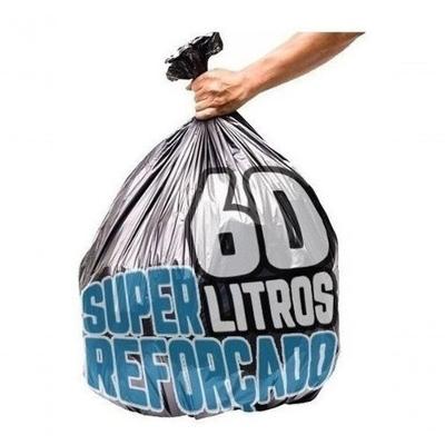 Saco de Lixo 60 Litros 100 un Super Reforçado para Lixeiras 30 a 40 Preto Higipack
