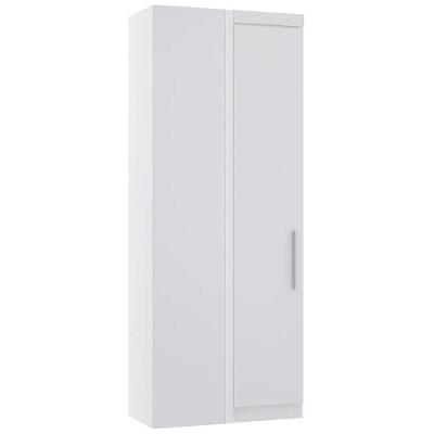 Guarda Roupa Canto Reto 90cm Com 1 Porta Taiga Branco L01 - Mpozenato