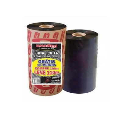 Lona Plástica Lona Preta 4x110 45kg para Construção e Impermeabilização Preto Maxilona