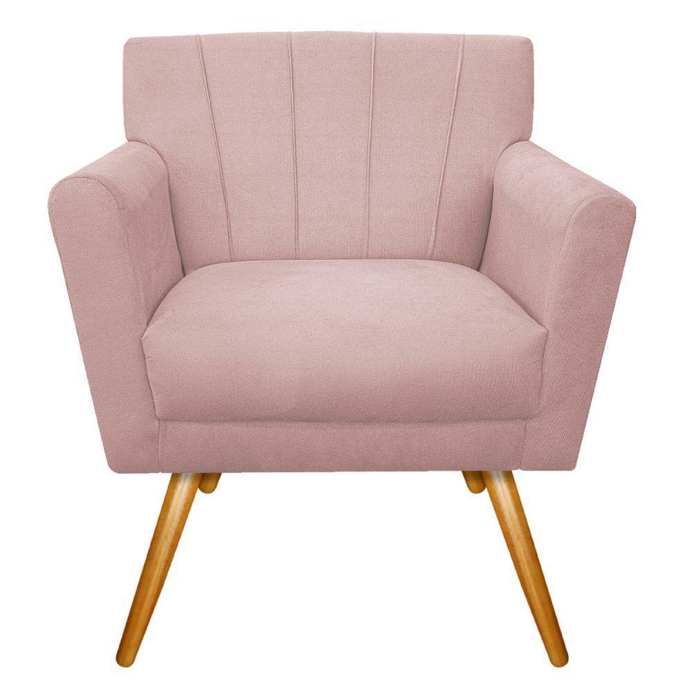 Kit Diva Recamier Vanessa 160Cm Lado Esquerdo E 02 Poltronas Laura Suede - Amarena Móveis Rosê - 6