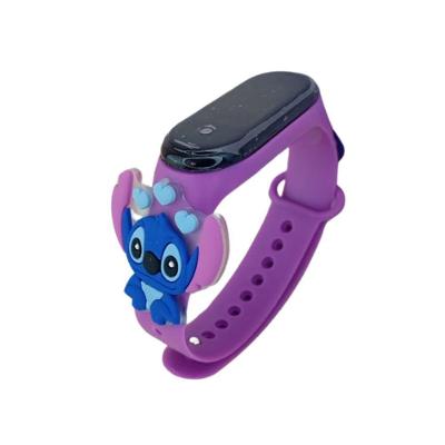 Relógio Infantil Feminino Angel Stitch Coração Roxo Analógico à Prova D’água Roxo OEM