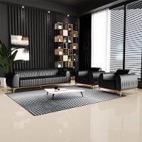 Sofá 3 Lugares Sala De Estar Couro Preto - 2